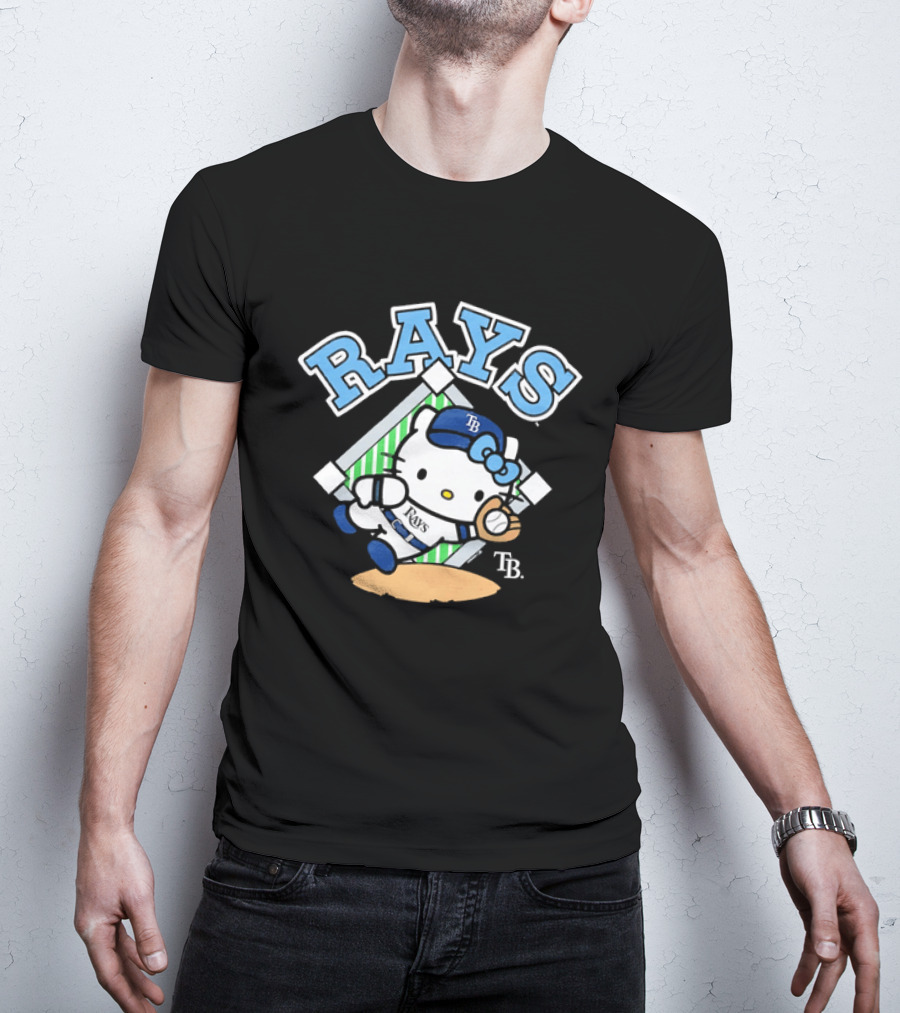 TB Hello Kitty Tampa Bay Rays Baseball Fielding T-Shirt