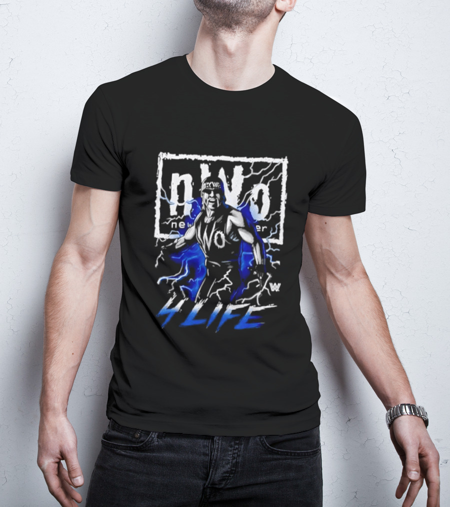 NWo 4 Life Hulk Hogan New World Order Wrestler Blue Lightning T-Shirt