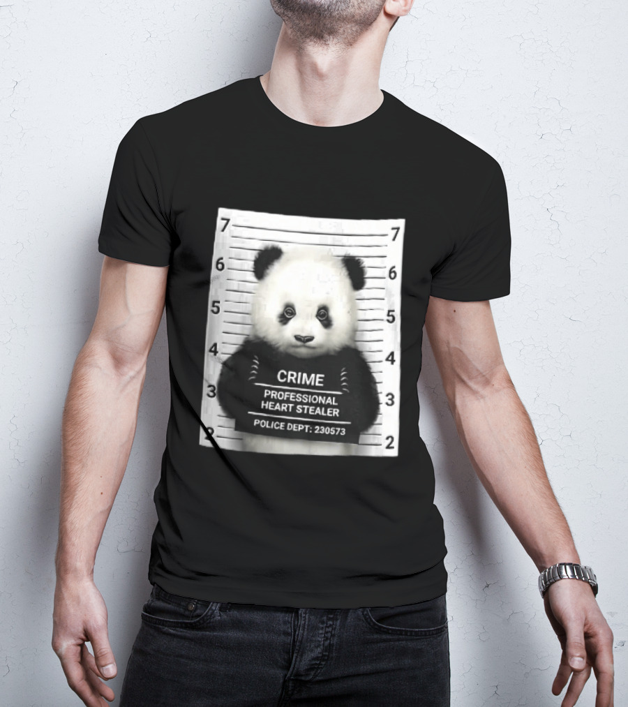 Panda Crime Professional Heart Stealer Police Dept 230573 Shot Lineup T-Shirt