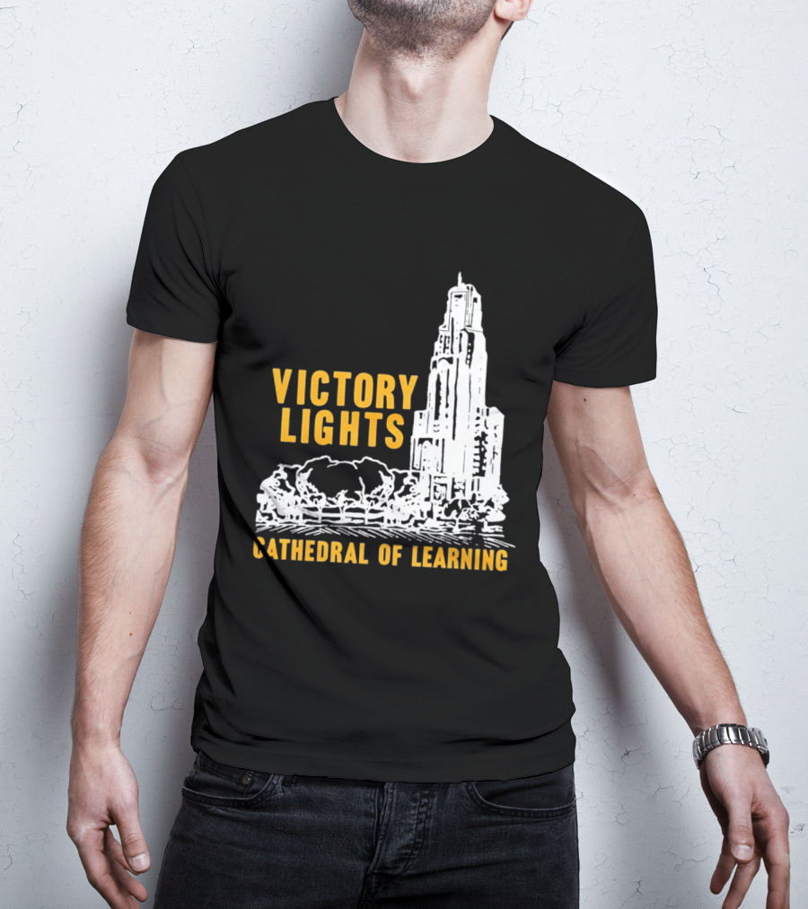 Victory Lights Cathedral Of Learning Pittsburgh Panthers T-Shirt