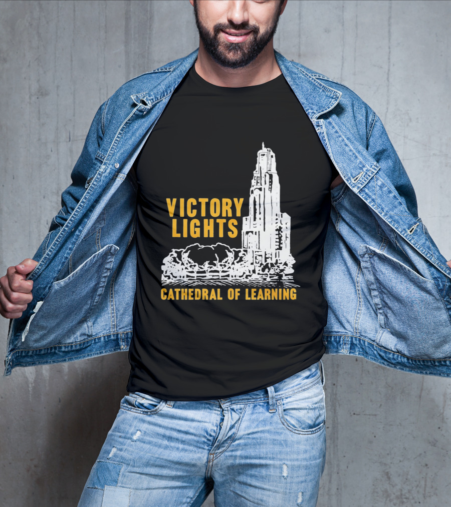 Victory Lights Cathedral Of Learning Pittsburgh Panthers T-Shirt