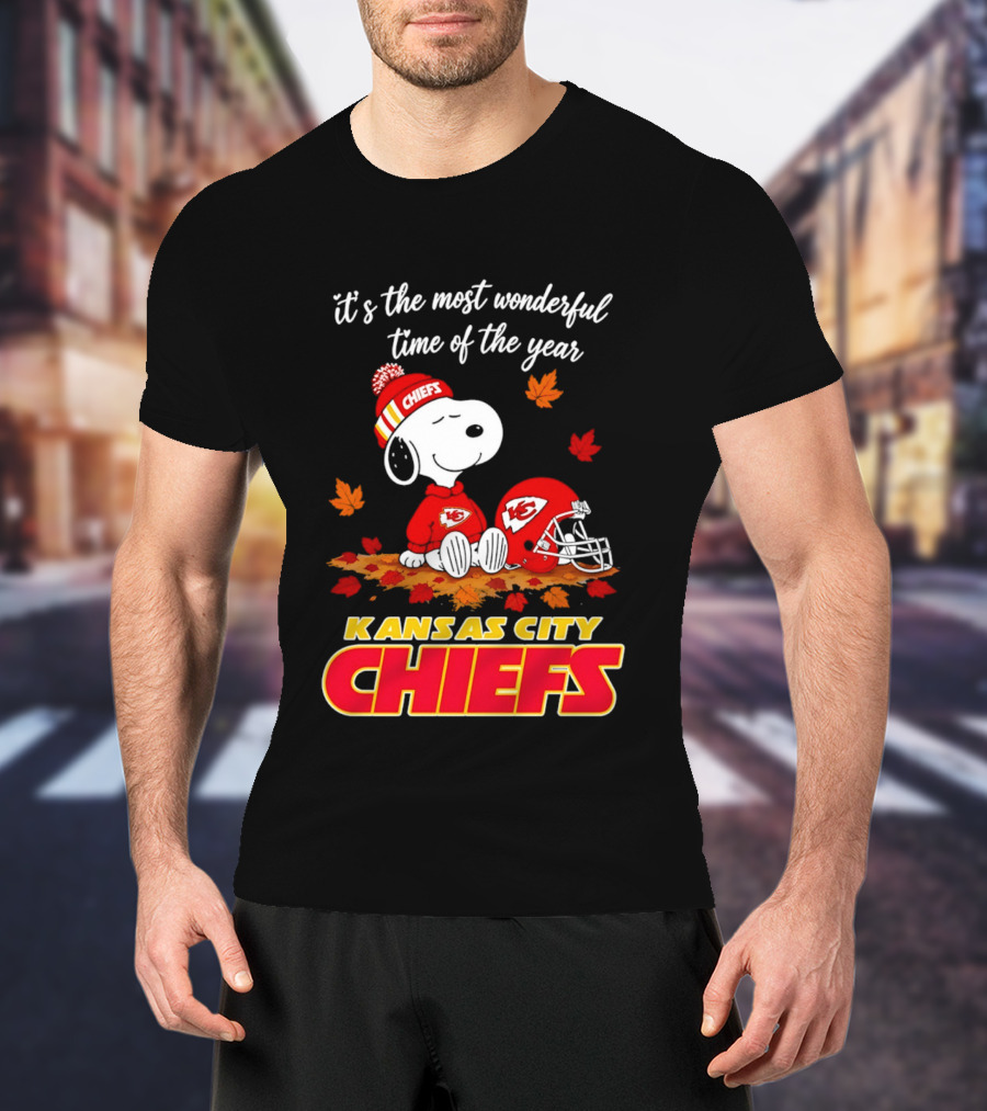 Snoopy Kansas City Chiefs It's The Most Wonderful Time Of The Year T-Shirt