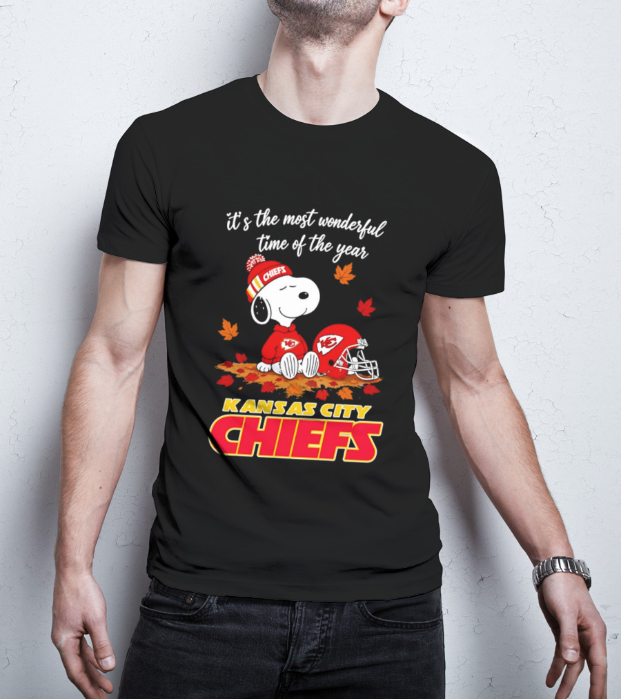 Snoopy Kansas City Chiefs It's The Most Wonderful Time Of The Year T-Shirt