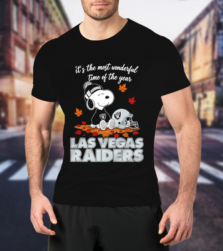 Las Vegas Raiders Snoopy It's The Most Wonderful Time Of The Year T-Shirt