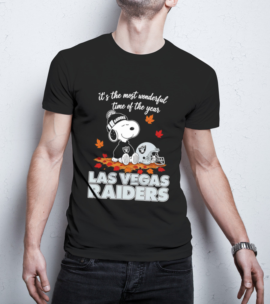 Las Vegas Raiders Snoopy It's The Most Wonderful Time Of The Year T-Shirt