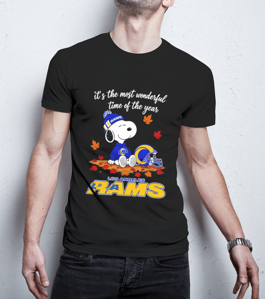 Snoopy Los Angeles Rams It's The Most Wonderful Time Of The Year T-Shirt