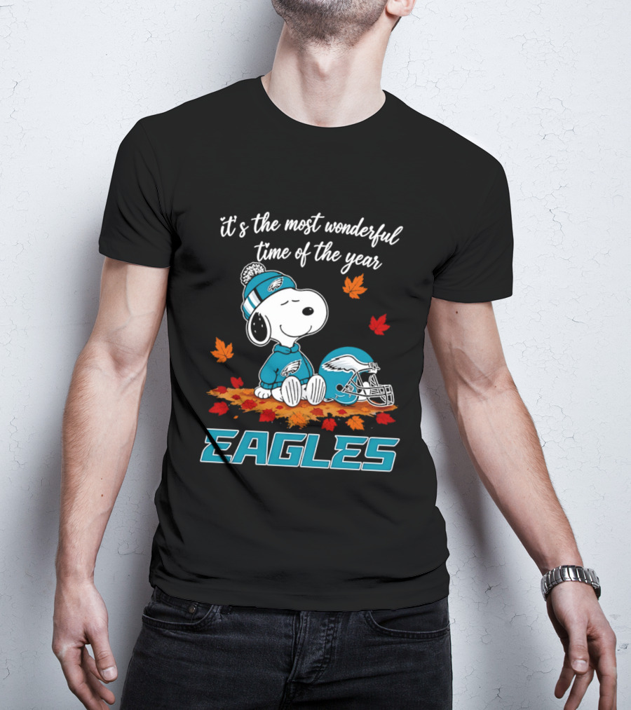 Snoopy Philadelphia Eagles It's The Most Wonderful Time Of The Year T-Shirt