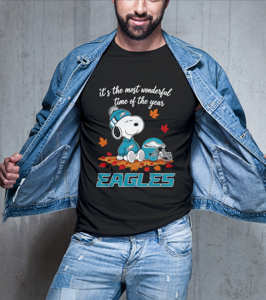 Snoopy Philadelphia Eagles It's The Most Wonderful Time Of The Year T-Shirt