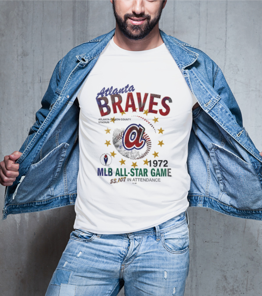 Atlanta Braves 1972 MLB All Star Game Atlanta Fulton County Stadium 53107 In Attendance T-Shirt