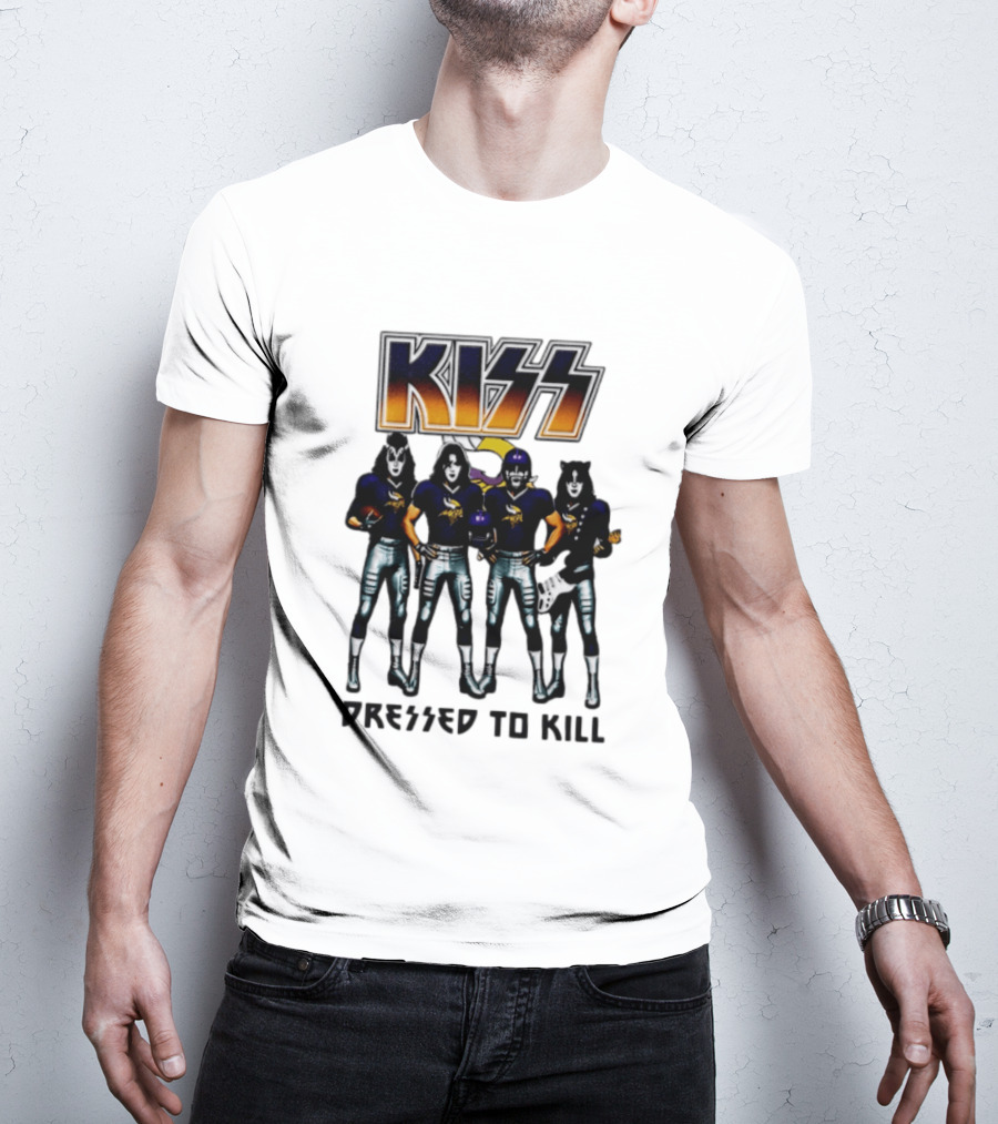 KISS Minnesota Vikings Dressed To Kill Football Fan T-Shirt