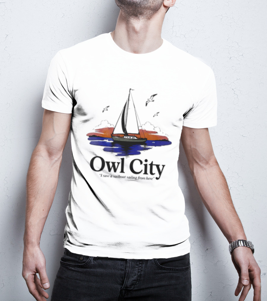 Owl City Smooth Sailing Scenic Sunset Adventure T-Shirt