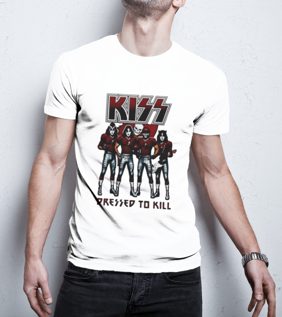 KISS Tampa Bay Buccaneers Dressed To Kill Football T-Shirt