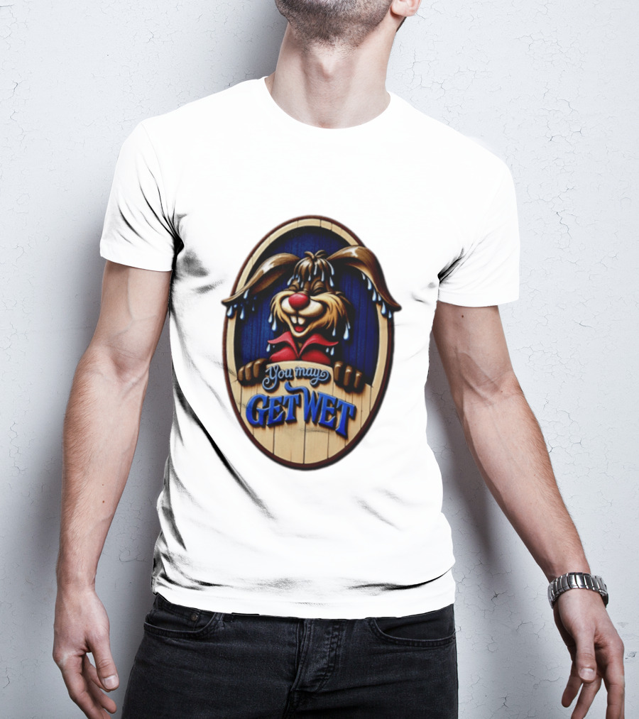 You May Get Wet Bunny Rabbit Cartoon Dripping Ears T-Shirt