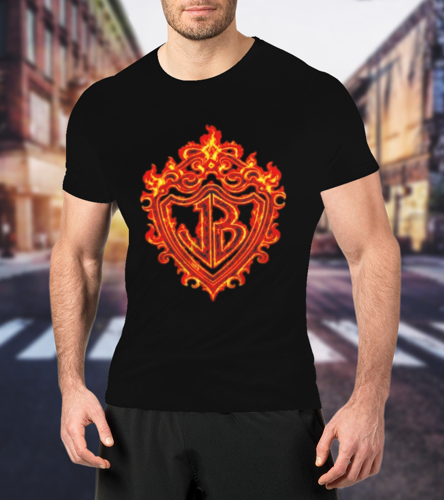 Jonas Brothers Burning Up All Over Again Tour JB Flaming Crest T-Shirt