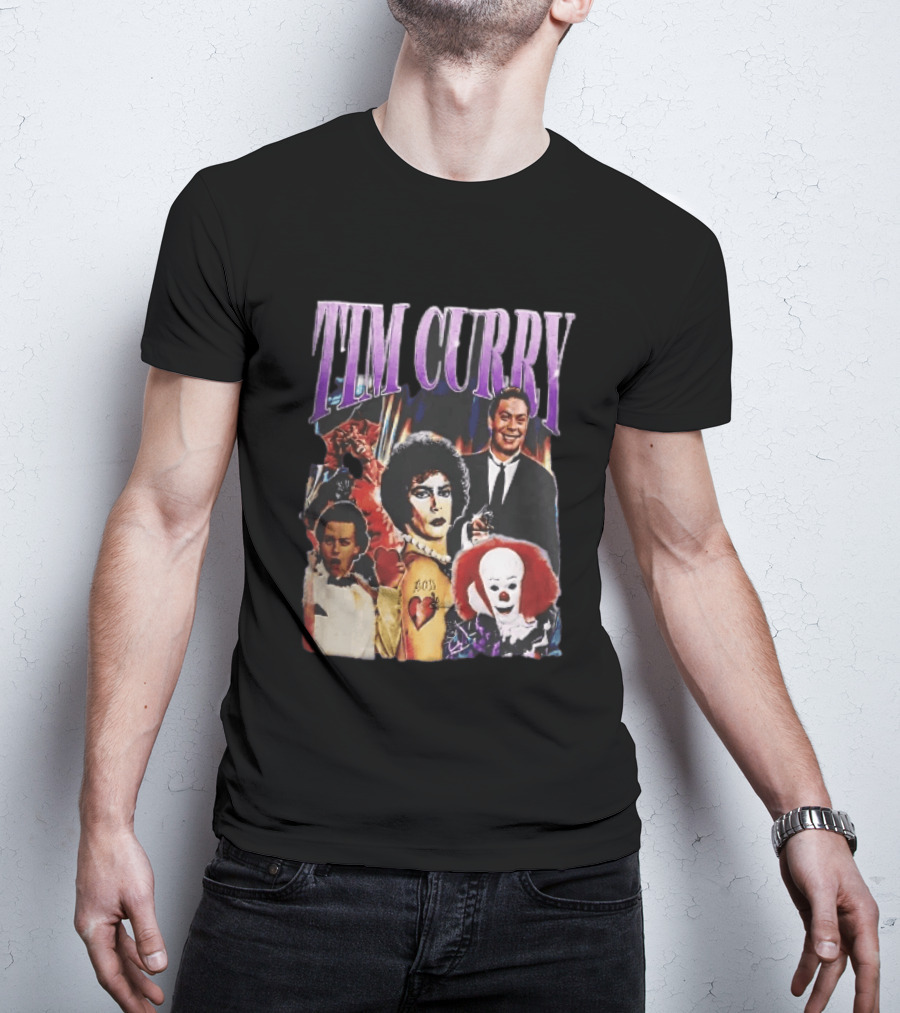 Tim Curry Dr Frank And Furter Pennywise Darkness Wadsworth Movie Roles Collage T-Shirt