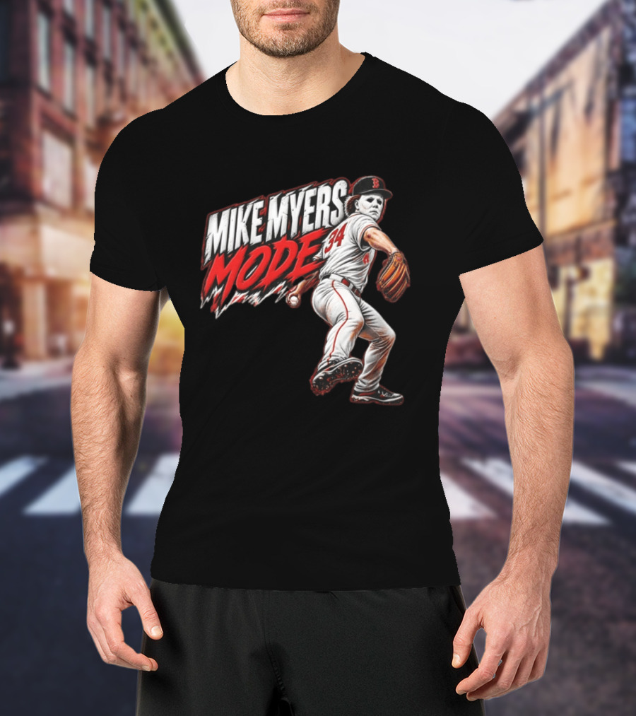 Mike Myers Mode Boston Red Sox Halloween Baseball 34 T-Shirt