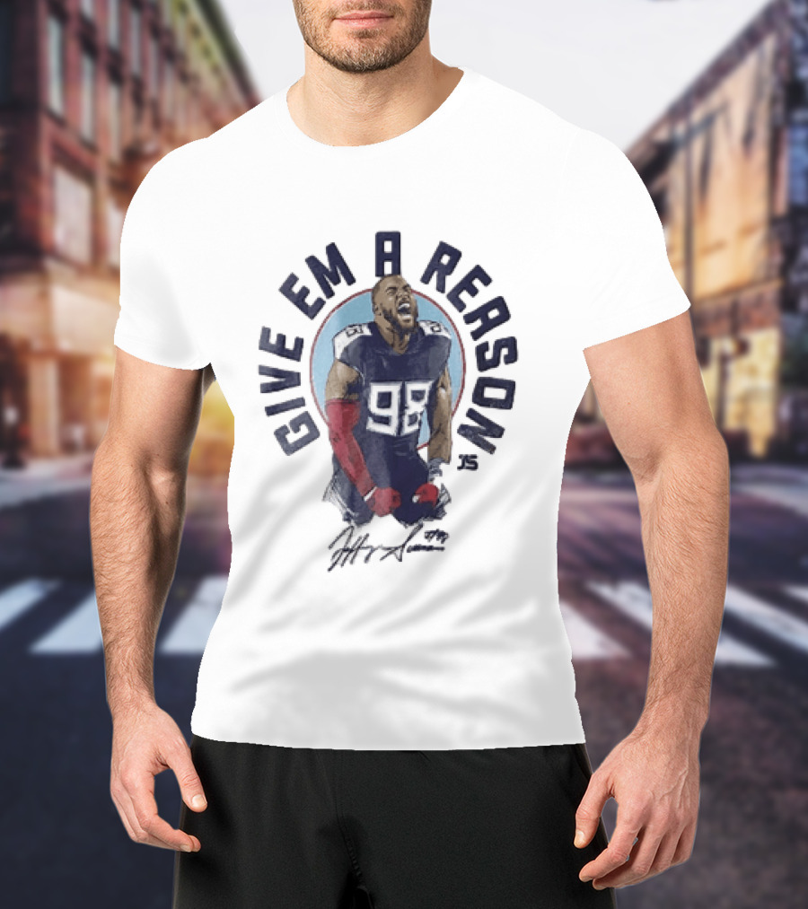 Give Em A Reason Jeffery Simmons Tennessee Titans 98 Signature Roaring Flex T-Shirt