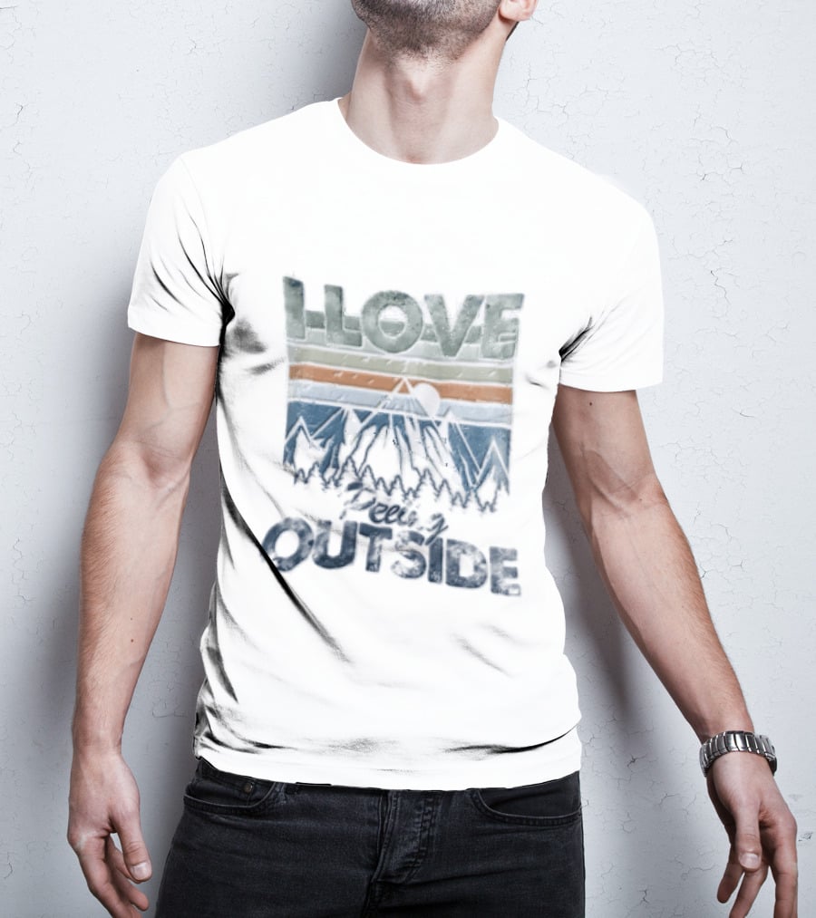 I Love Peeing Outside Mountain Sun Pine Trees T-Shirt