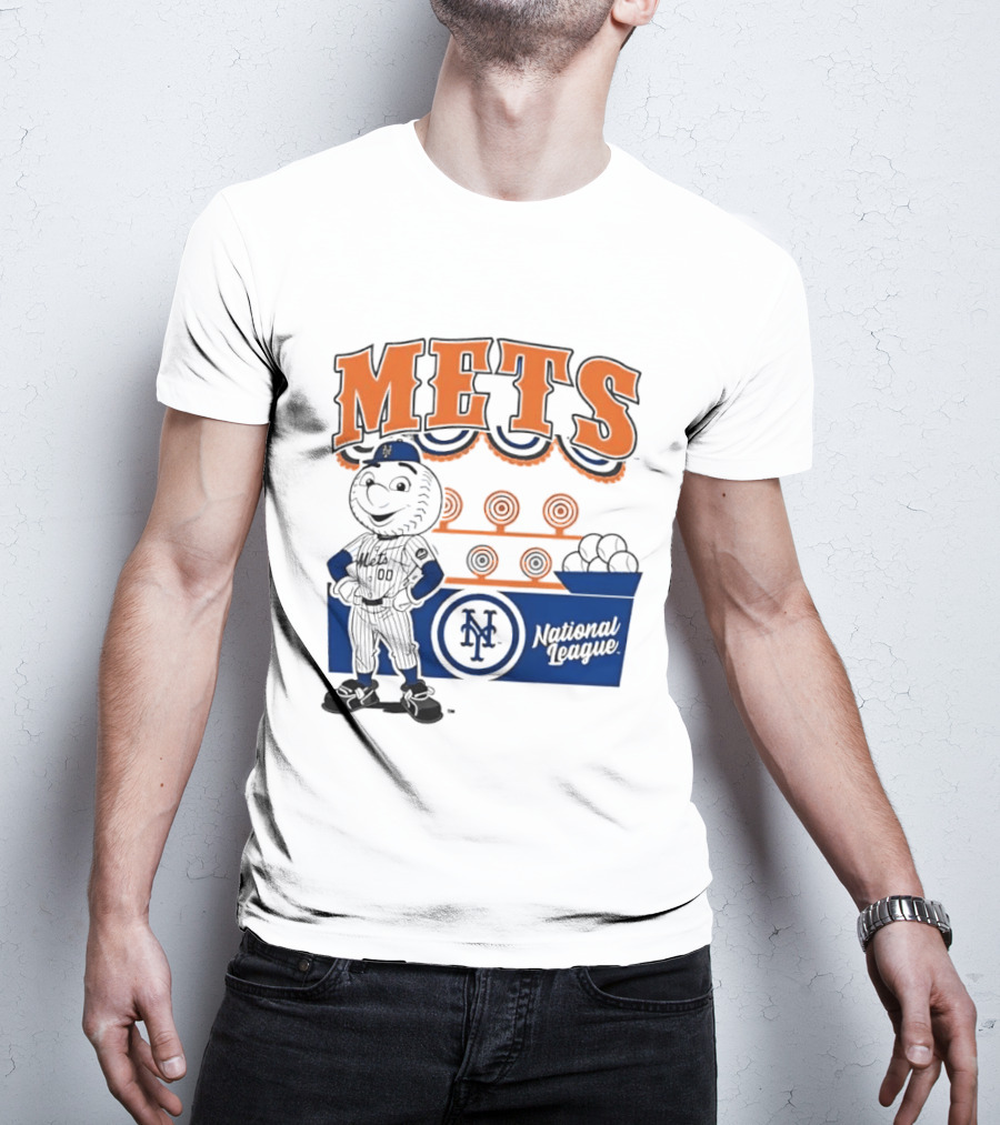 Mitchell & Ness Nostalgia Mets National League Mr. Met Baseball Batting Practice T-Shirt