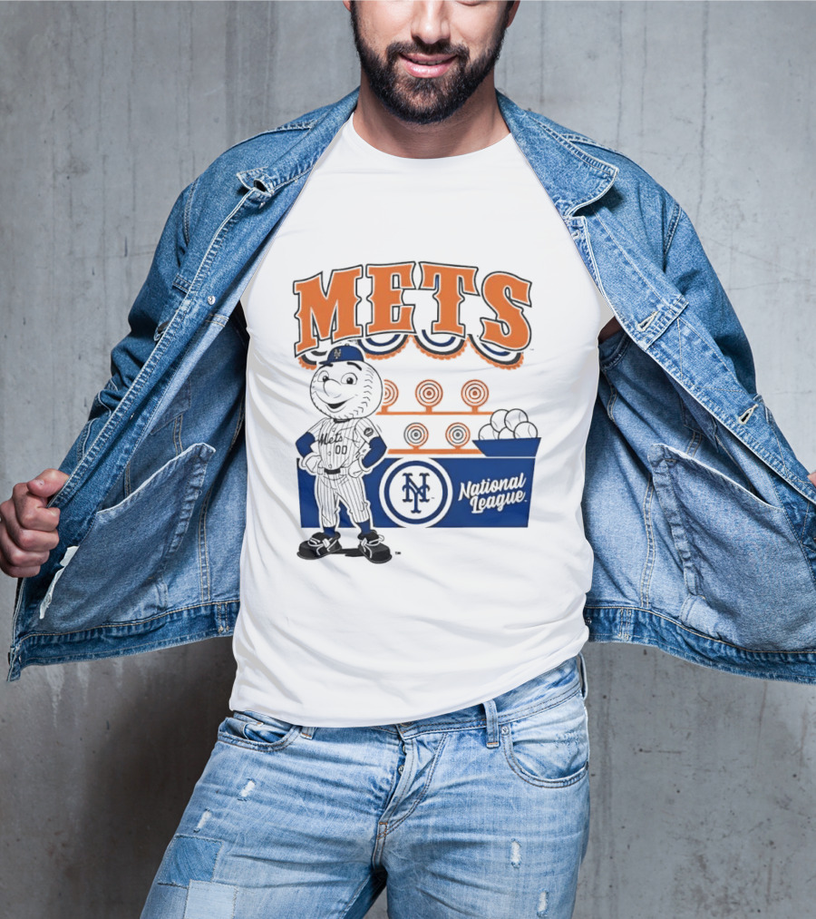 Mitchell & Ness Nostalgia Mets National League Mr. Met Baseball Batting Practice T-Shirt