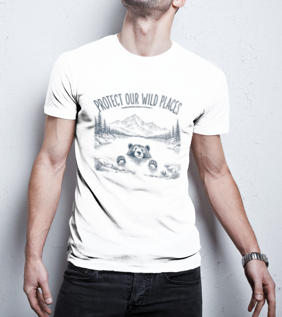 Protect Our Wild Places Bear Mountain Lake Scene T-Shirt