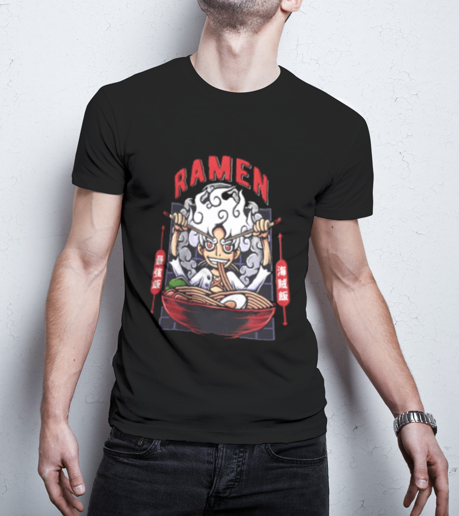 Ramen Pirate With Chopsticks Eating Noodles Anime T-Shirt