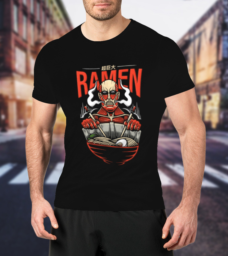 Titan Sized Ramen Colossal Noodles And Broth Delight T-Shirt