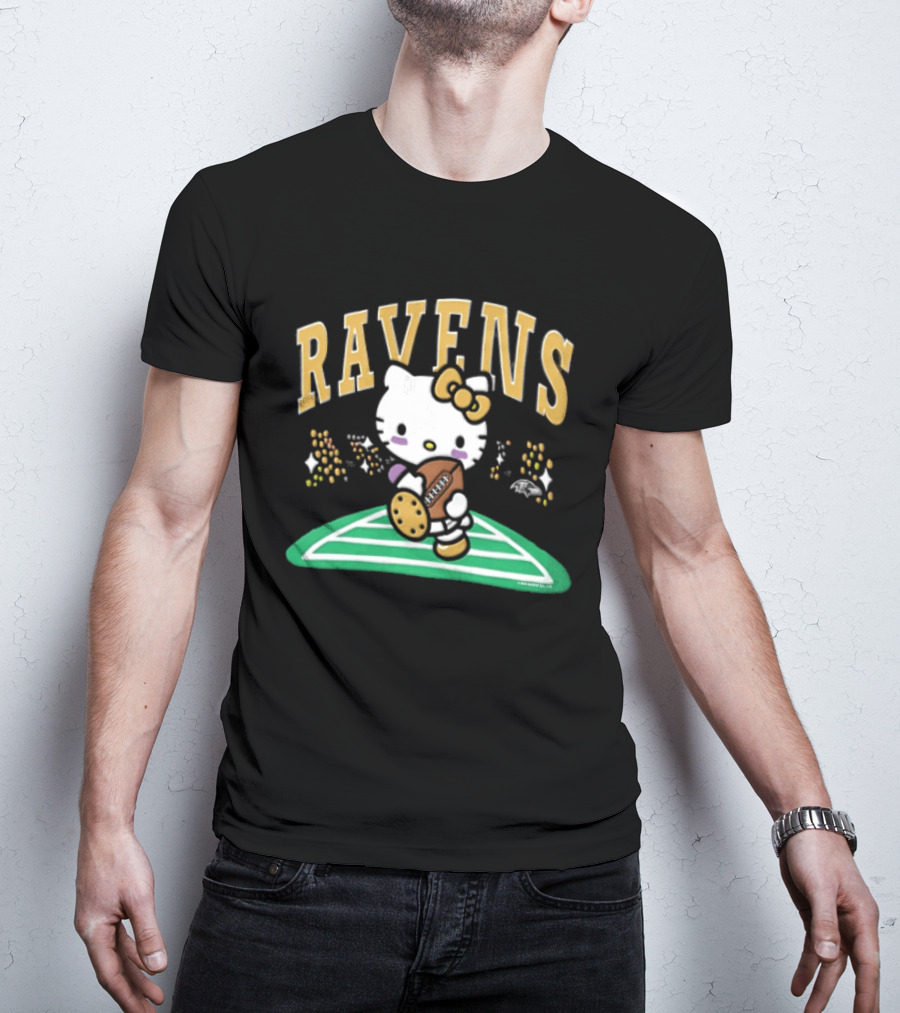 Hello Kitty Baltimore Ravens Football Collaboration T-Shirt