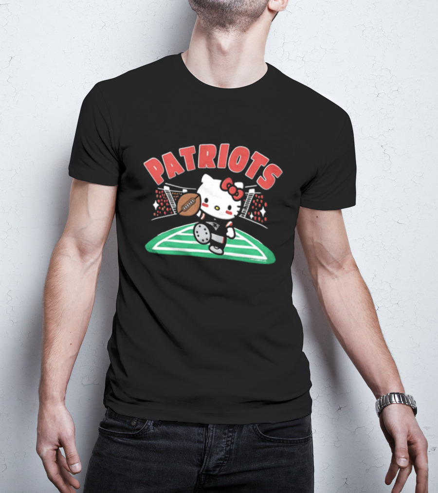Hello Kitty Patriots Football Touchdown Collaboration T-Shirt