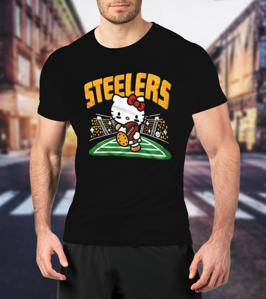 Hello Kitty Pittsburgh Steelers Football Collaboration T-Shirt