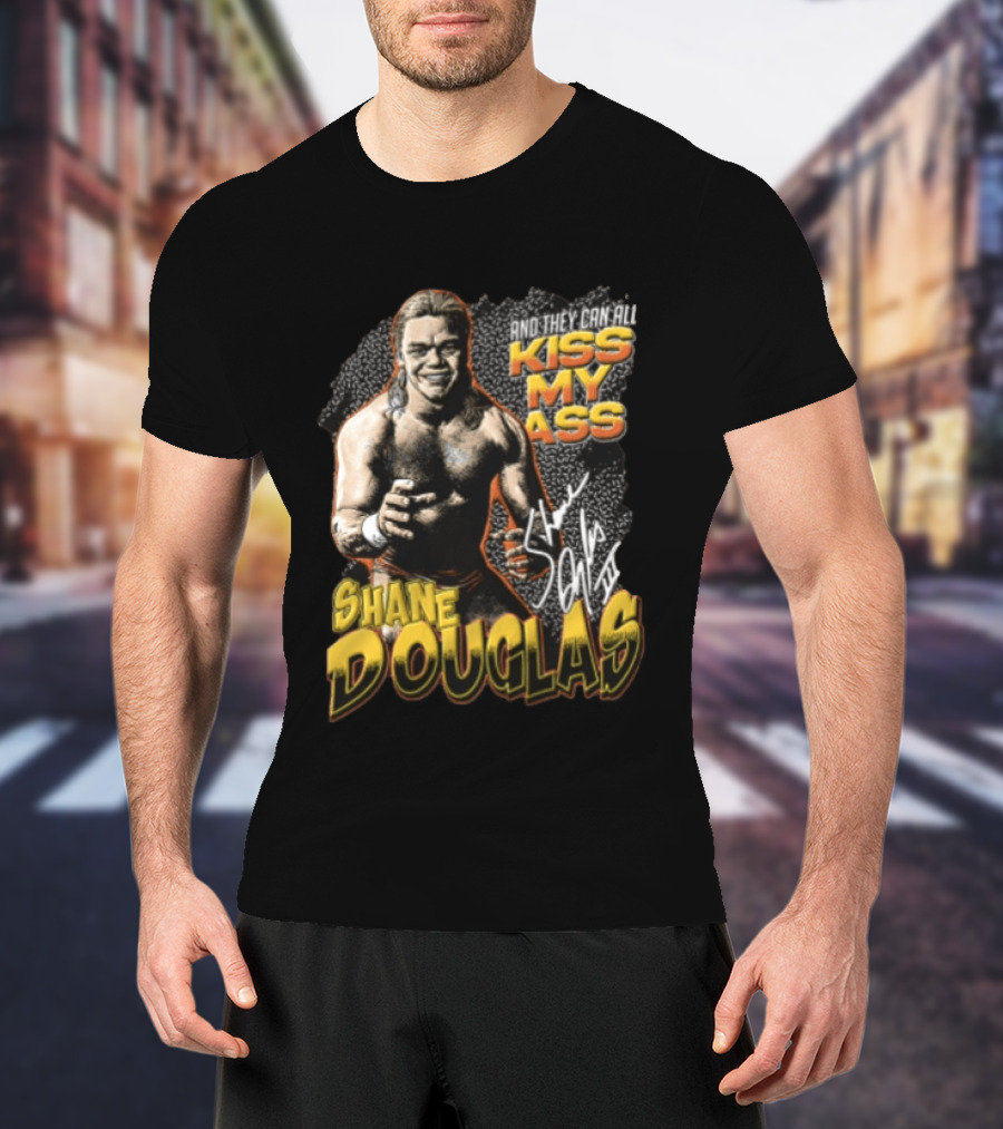 Shane Douglas Kiss My Ass Signature Iconic Franchise Wrestling T-Shirt