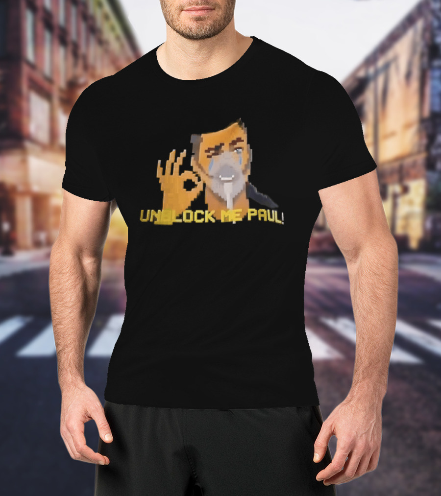 Unblock Me Paul Pixel Art Crying Man OK Hand Gesture T-Shirt