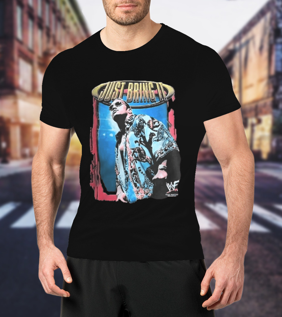 World Wrestling Federation Just Bring It Dwayne The Rock Johnson Sunglasses T-Shirt