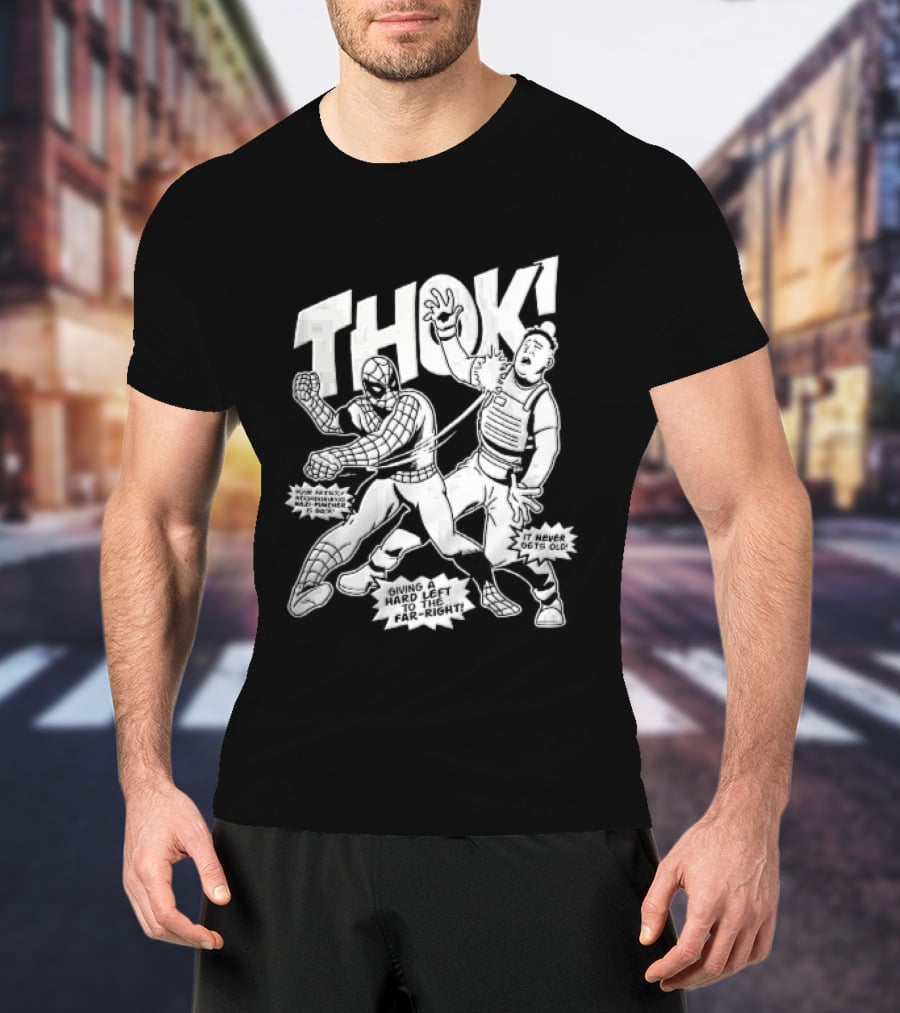 Spider Man Thok Nazi Puncher Far Right Comic Line T-Shirt