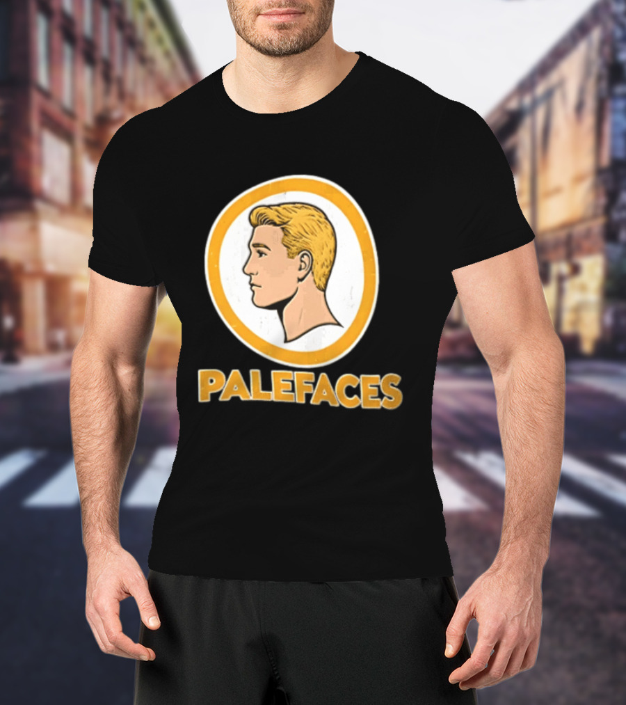 Palefaces Distressed Blonde Male Profile Circular T-Shirt