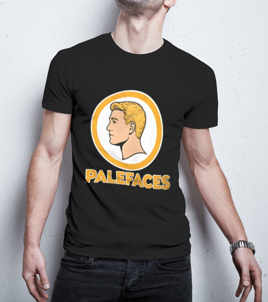 Palefaces Distressed Blonde Male Profile Circular T-Shirt