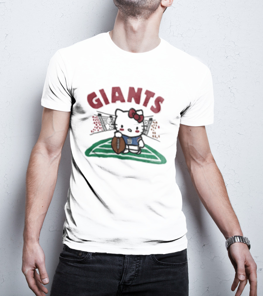 Hello Kitty New York Giants Collaboration Football Themed Holder T-Shirt