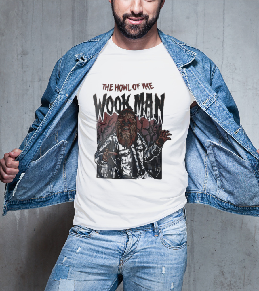 The Howl Of The Wook Man Chewbacca Werewolf Spooky Forest Horror Flannel Jacket T-Shirt