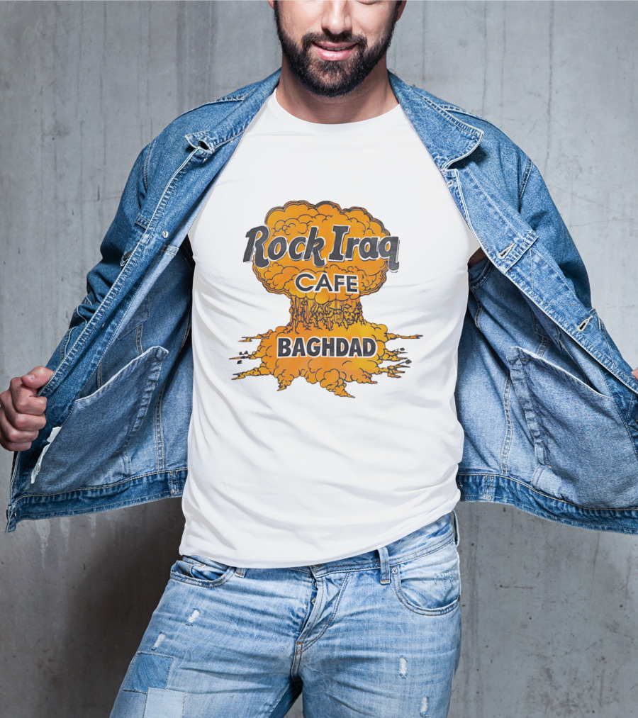 Rock Iraq Cafe Baghdad Nuclear Explosion Cloud T-Shirt