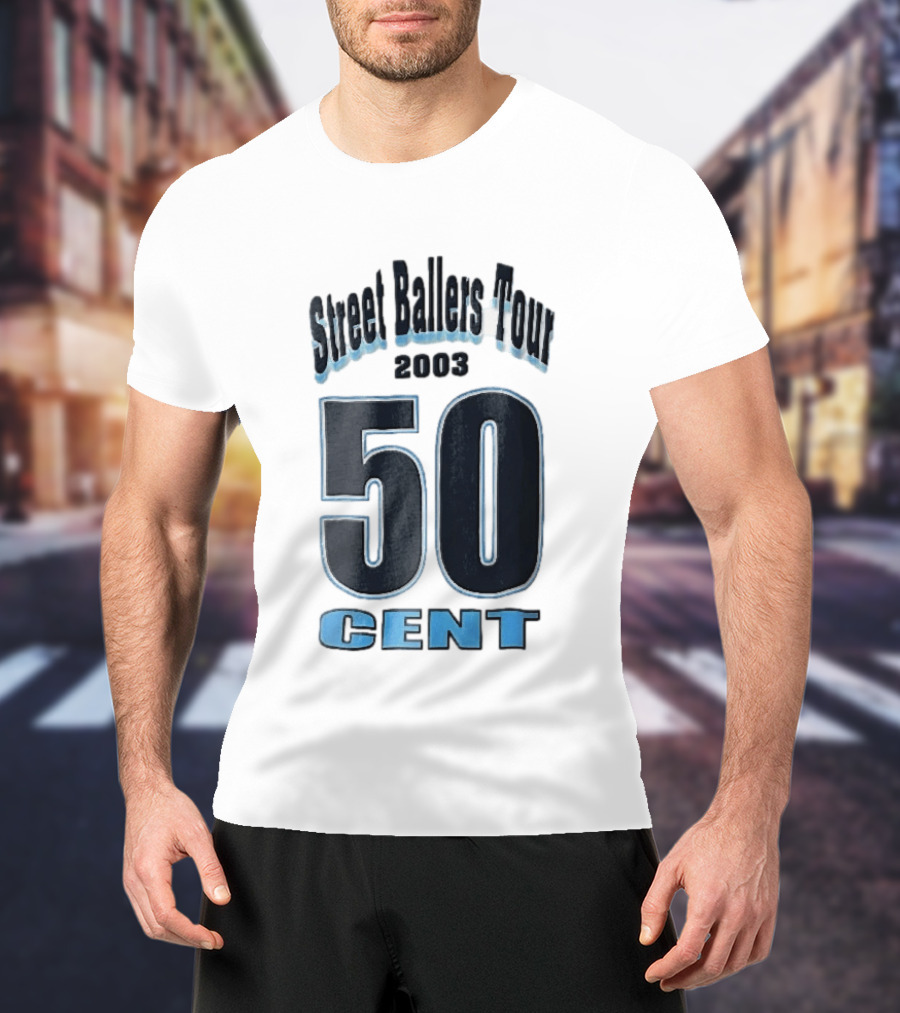 Street Ballers Tour 2003 50 Cent Jersey Number Blue T-Shirt
