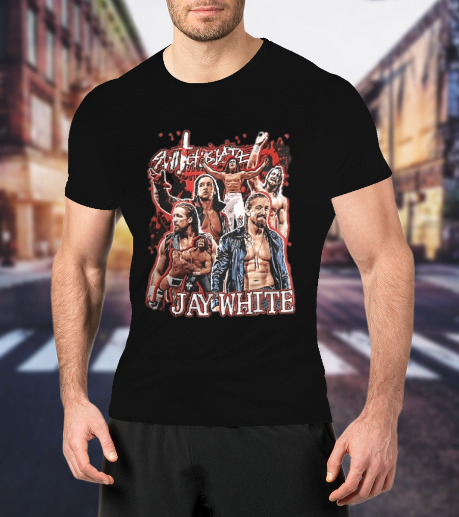 Jay White Switchblade Wrestling Montage Collage T-Shirt