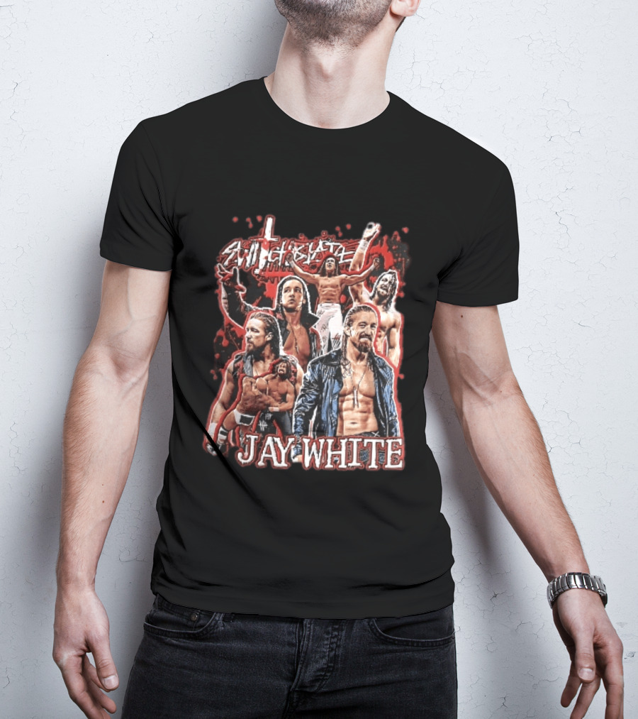 Jay White Switchblade Wrestling Montage Collage T-Shirt
