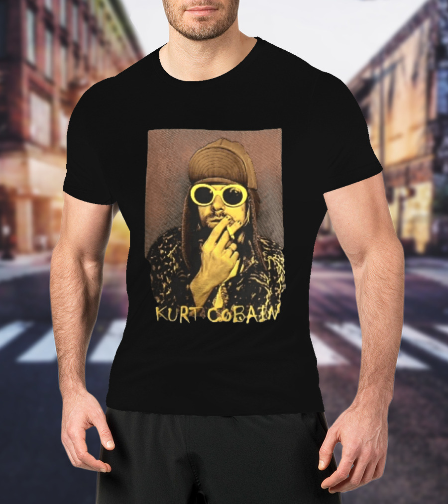 Kurt Cobain Sunglasses Cigarette T-Shirt