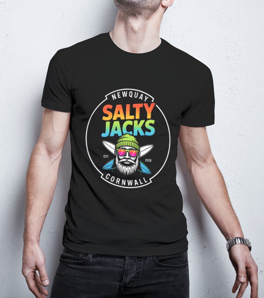 Newquay Salty Jacks Surf Shack Cornwall Est 2026 T-Shirt
