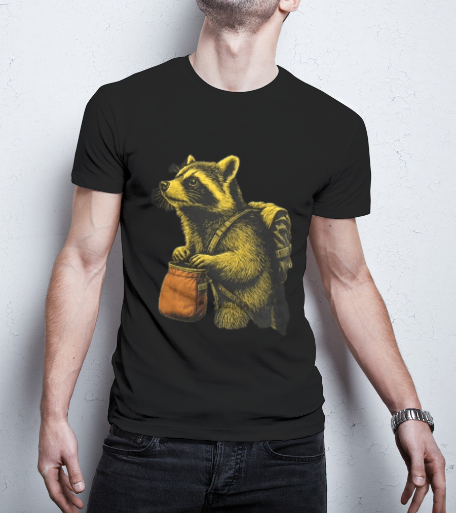 Raccoon Adventure Backpacking Chalk Bag Wildlife T-Shirt