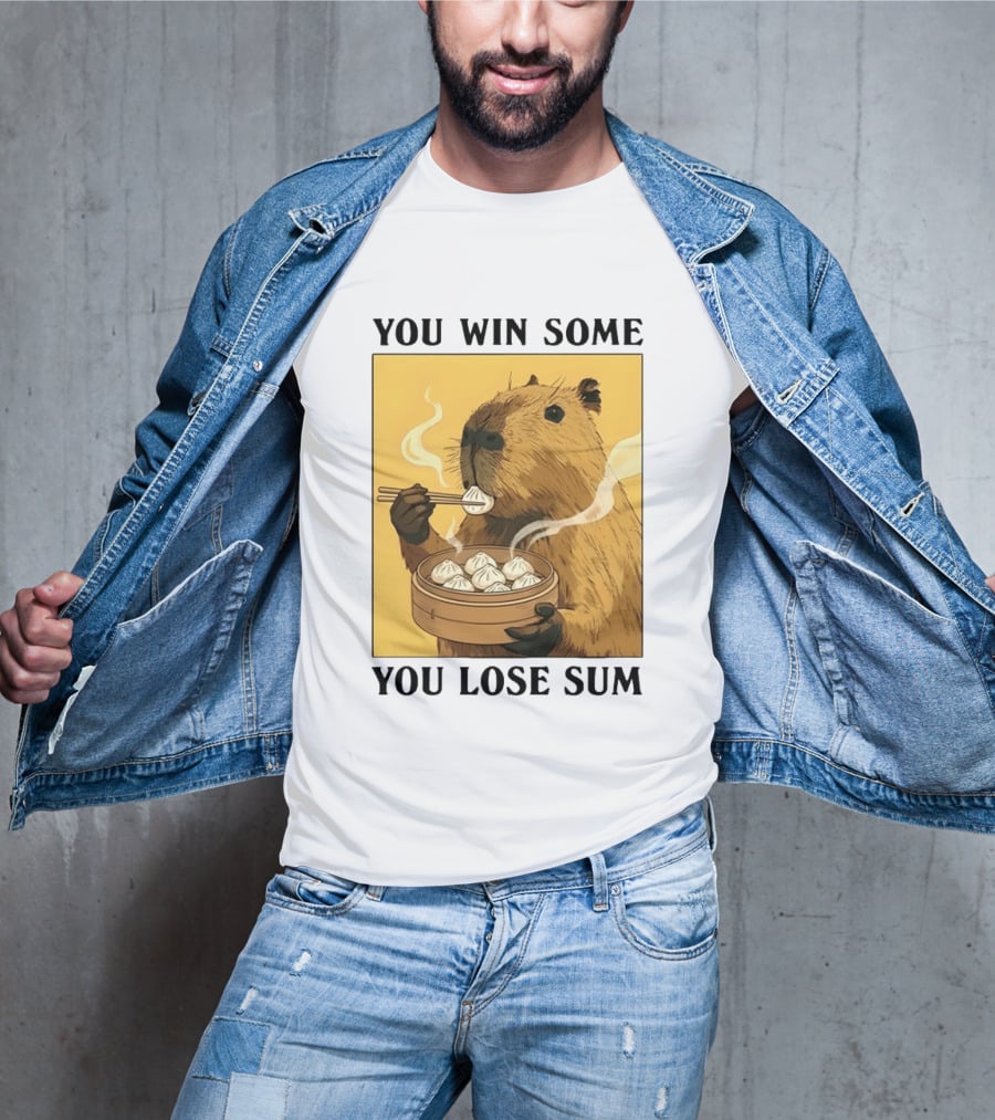 Capybara Eating Dim Sum You Win Some You Lose Sum T-Shirt