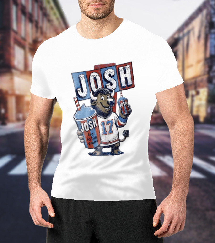 Josh 17 Ice In His Veins Buffalo Drinking Slushy T-Shirt