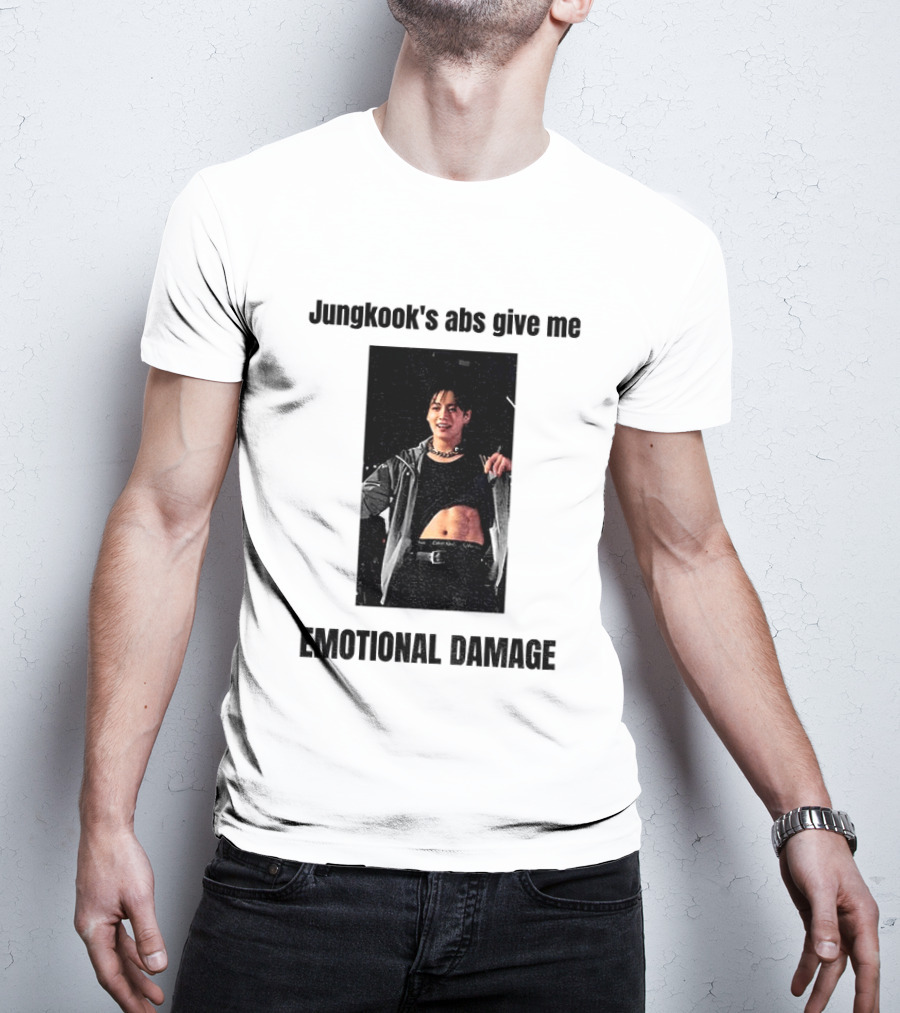 Jungkook's Abs Give Me Emotional Damage Fandom Trend T-Shirt