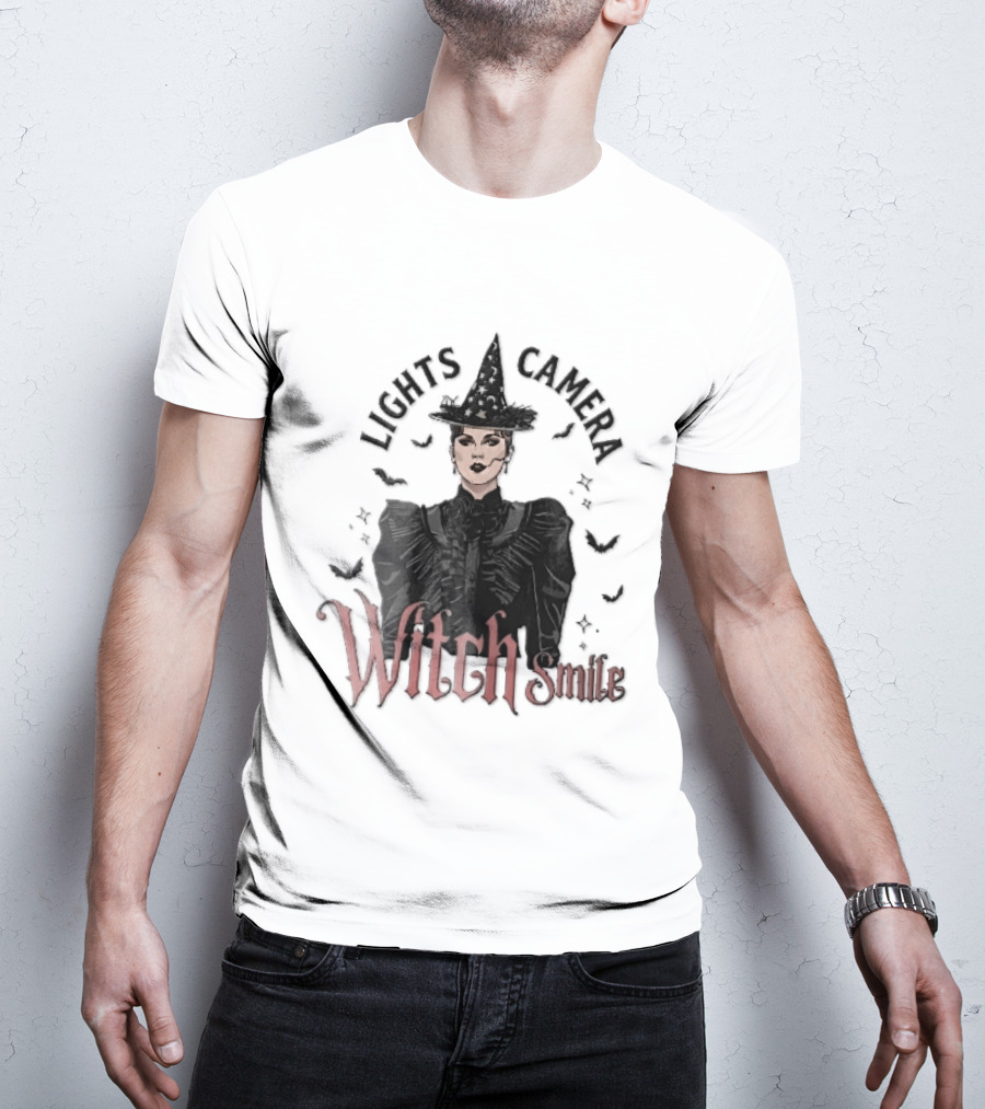Lights Camera Witch Smile Horror Movie Halloween Magic T-Shirt
