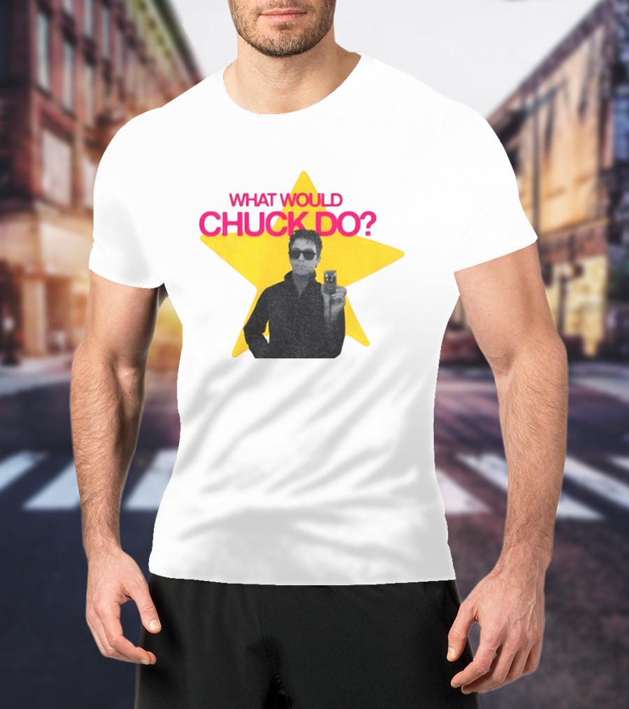 Chuck Timely And The Hourglass 90s Baby What Would Chuck Do Starburst T-Shirt